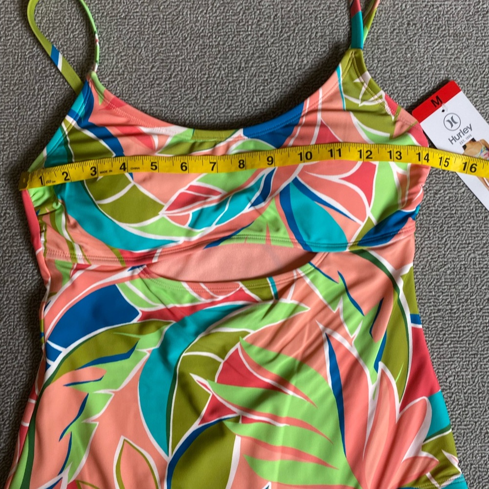 Hurley Women’s Multi Color Cutout One Piece Swimsuit Beach Coastal Vacation Bold - Picture 3 of 4
